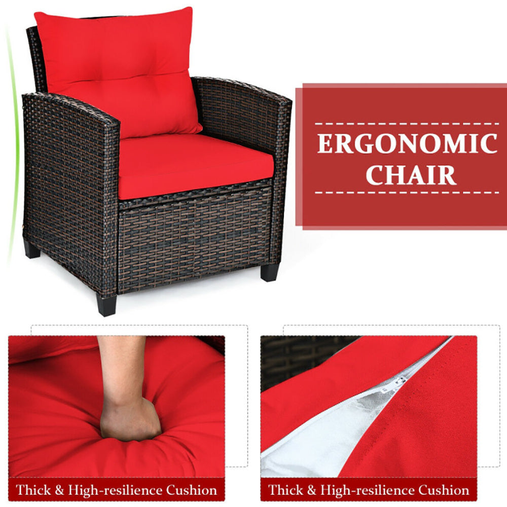 Juego muebles exterior 3 pc Patio Furniture Set With Washable Cushion