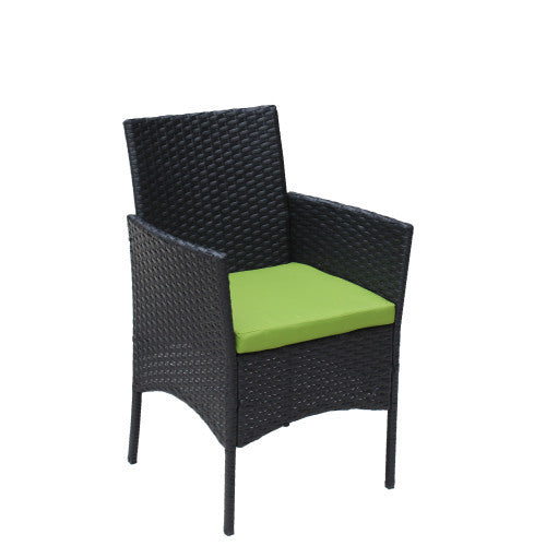 Juego de muebles exterior 4 PC Rattan Patio Furniture Set Outdoor Patio Cushioned Seat Wicker Sofa Green Cushion