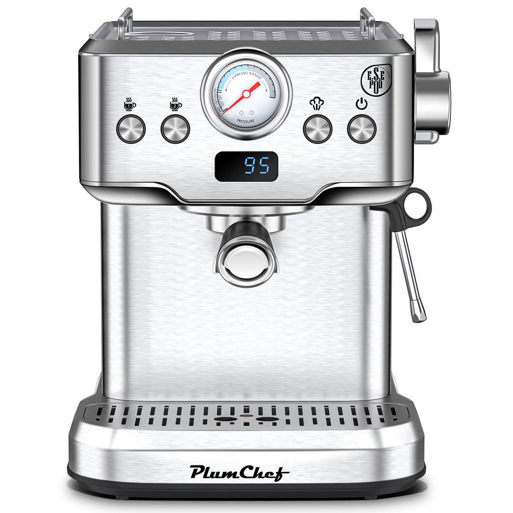 20 Bar Professional Espresso Machine With Milk Frother, Single & Double Shot, ESE Pod Compatible, Visual Display Of Pressure, Removable Water Tank For Cappuccino, Latte,  Machiato For Home Barista