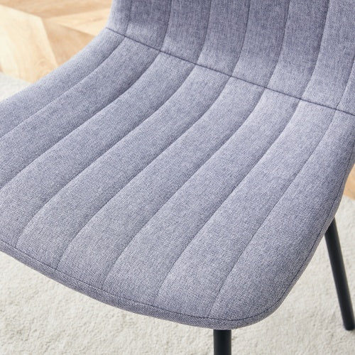 Luxury Minimalist Chairs - A Set Of 4 High Quality Dining Chairs With Black Metal Legs. The Integral Metal Leg Structure Is Suitable For Various Interior Decoration Styles.