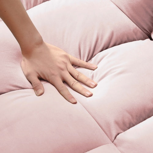 Modern Loveseat Velvet Loveseat Futon Sofa Couch W Pullout Bed,Small Love Seat Lounge Sofa W Reclining Backrest,Toss Pillows, Pockets,Furniture For Living Room,3 In 1 Convertible Sleeper Sofa Bed
