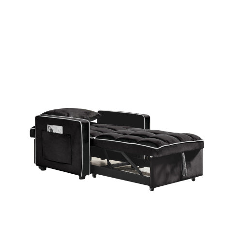 3-in 1 Sofa Bed Chair Folding Sofa Bed Adjustable Back Into A Sofa Recliner Single Bed  Modern Chair Bed Berth Black negro