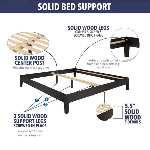 Plataforma Queen Platform Bed - Black