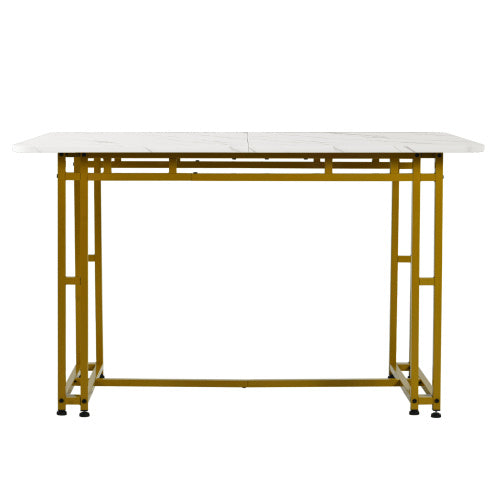 Mesa de Metal Frame Rectangular Dining Table Modern Kitchen Table