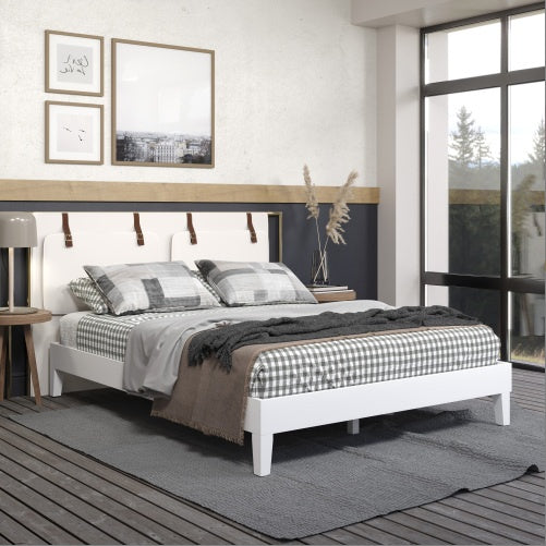 Plataforma Queen Platform Bed - White
