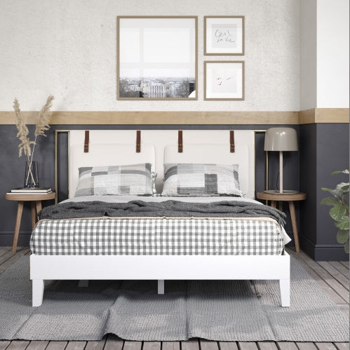 Plataforma Queen Platform Bed - White