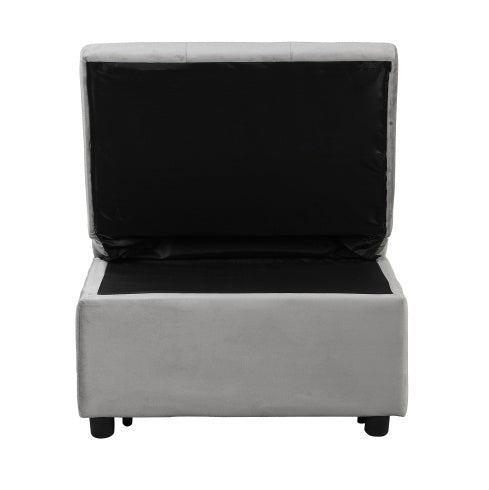 Folding Ottoman Sofa Bed Gray