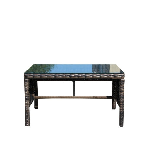 Mesa exterior Outdoor Patio Furniture 1 Coffee Table With Clear Tempered Glass