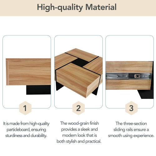 Coffee Table With 4 Hidden Storage Compartments
