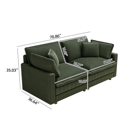Modular Sectional Sofa,Deep Seat Couch For Living Room , 4 Pillow, Modern L-Shaped Sofa For Living Room Bedroom Apartment