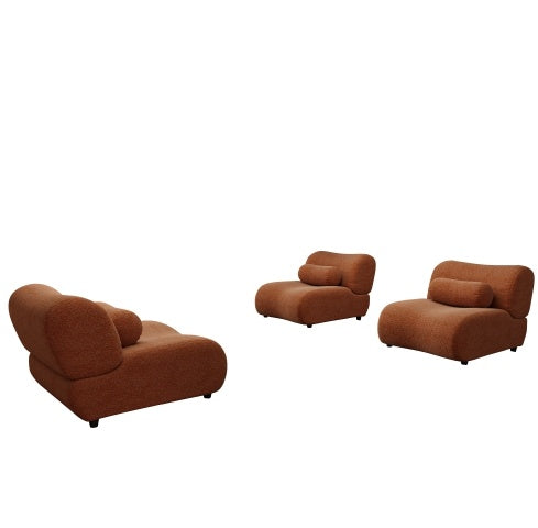 Modular Sofa With Plush Chenille Upholstery - 3-Seat Sectional With Deep Seating & Soft Backrest - Perfect For Living Room Decor