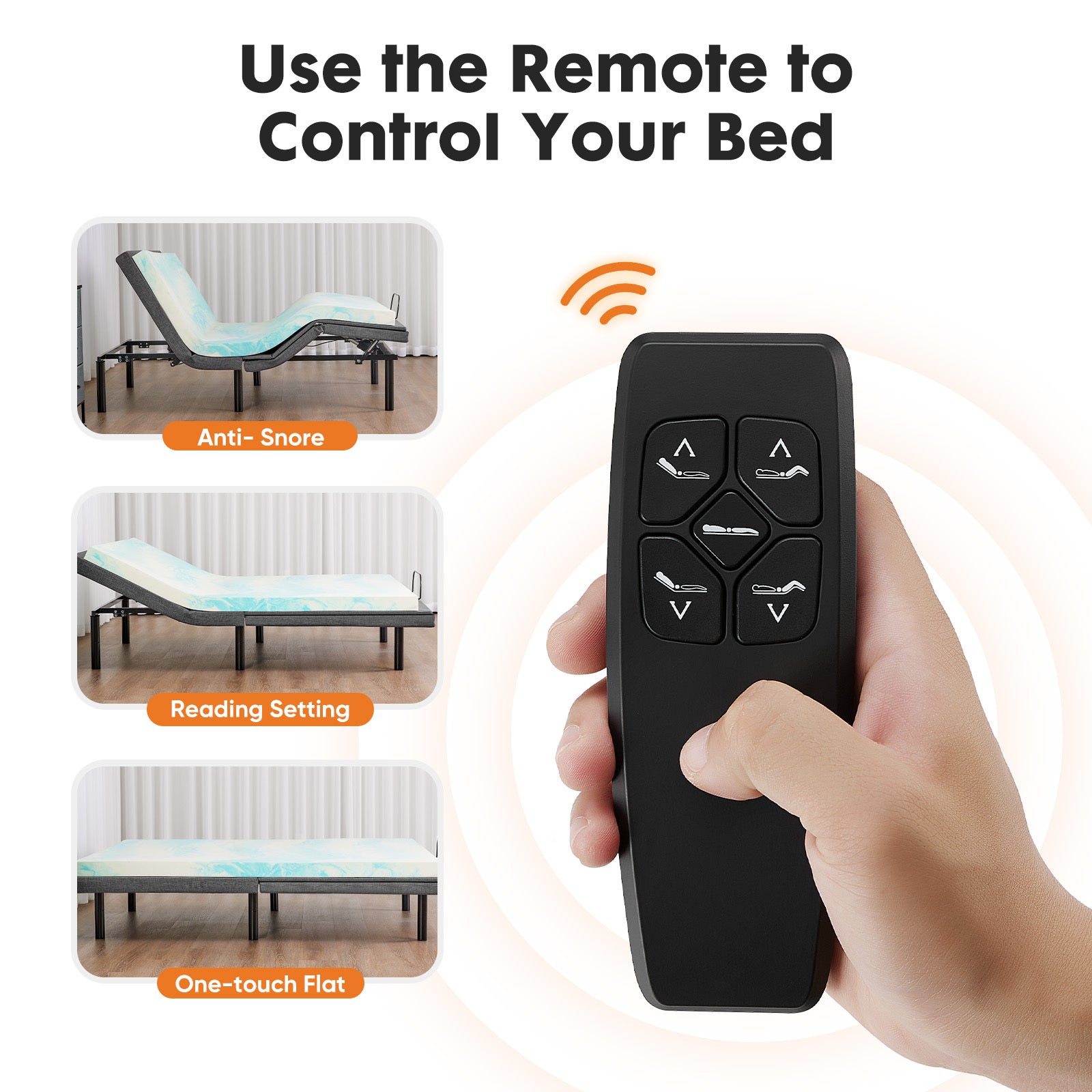 Frame Electric Bed Fully Functional Bed Frame With Wireless Remote Control