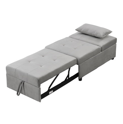 Folding Ottoman Sofa Bed Gray