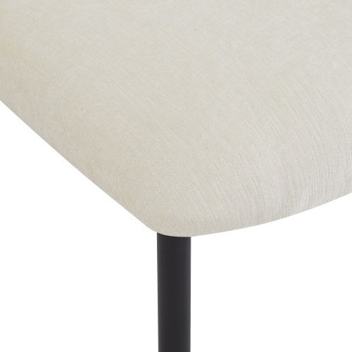 Upholstered Dining Chairs With Metal Legs  Set Of 2,Beige