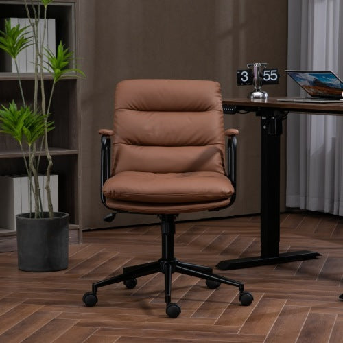 Medium Backrest Home Desk Work Chair With Wheels And Arms