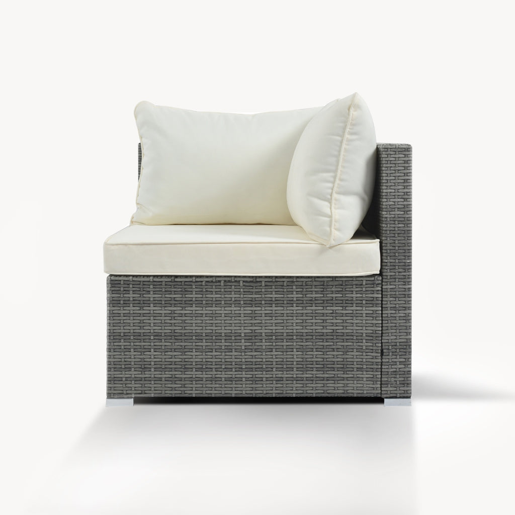 Juego de muebles exterior 8-Pc Outdoor Patio Furniture Set, Garden Wicker Sofa, Single Sofa Combinable
