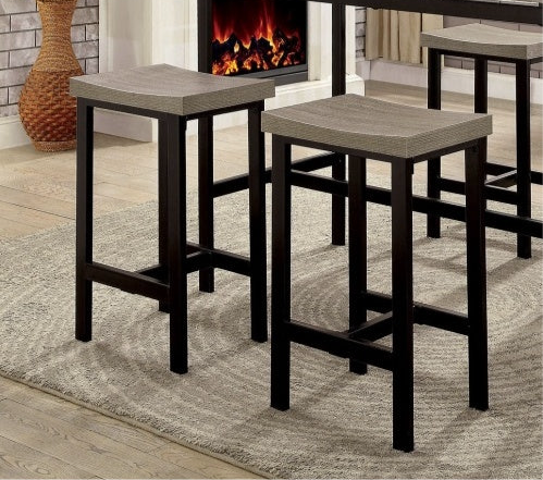 Juego de comedor 5 Pc Counter Height Table Set Two Tone Design Black Gray Dining Chairs Sturdy Metal Construction PVC Plastic Top Dining Room Furniture