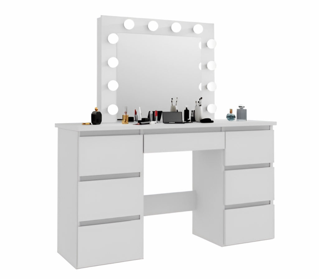 Tocador de maquillaje Makeup Vanity White Vanity Tables With Mirror And Light