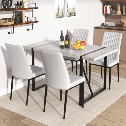 Mesa de comedor para Modern Dining Table, 55 Inch Kitchen Table For 4 People, Rectangular Dinner Table For Dining Room, Home Office, Living Room Furniture, Easy Assembly,