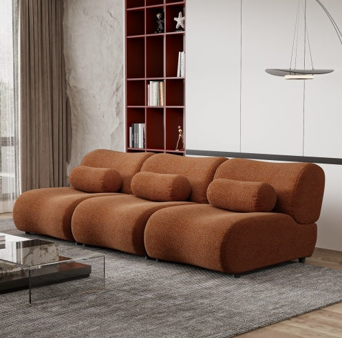 Modular Sofa With Plush Chenille Upholstery - 3-Seat Sectional With Deep Seating & Soft Backrest - Perfect For Living Room Decor
