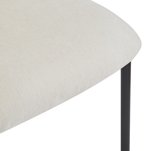Upholstered Dining Chairs With Metal Legs  Set Of 2,Beige