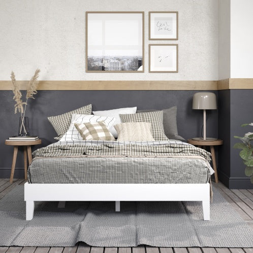 Plataforma Queen Platform Bed - White