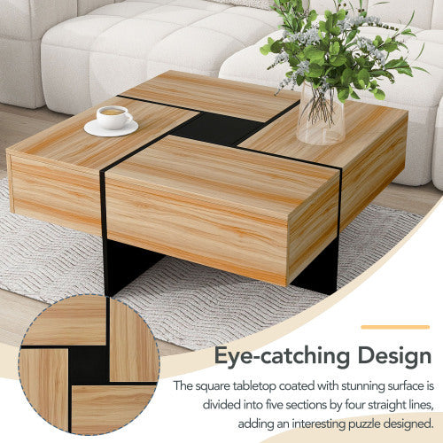 Coffee Table With 4 Hidden Storage Compartments