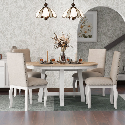Juego de comedor 5-piece Farmhouse Wooden Dining Table Set