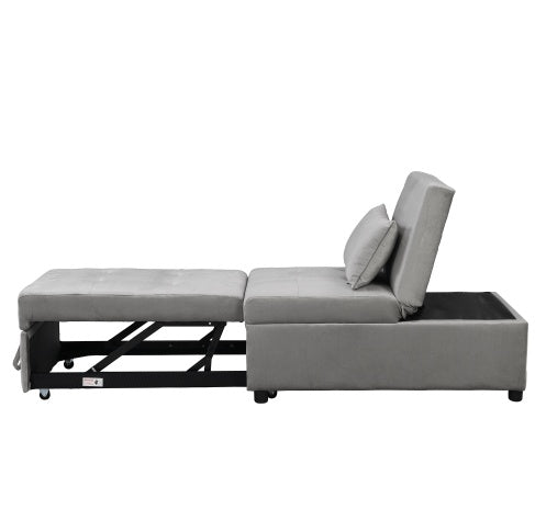Folding Ottoman Sofa Bed Gray