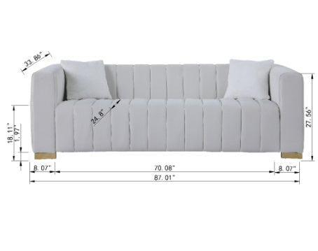 Sofa Modern Channel Sofa Take On A Traditional Chesterfield,Black Color,3 Seater