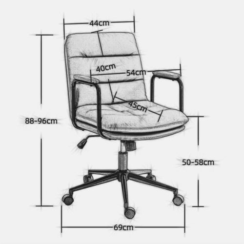 Medium Backrest Home Desk Work Chair With Wheels And Arms