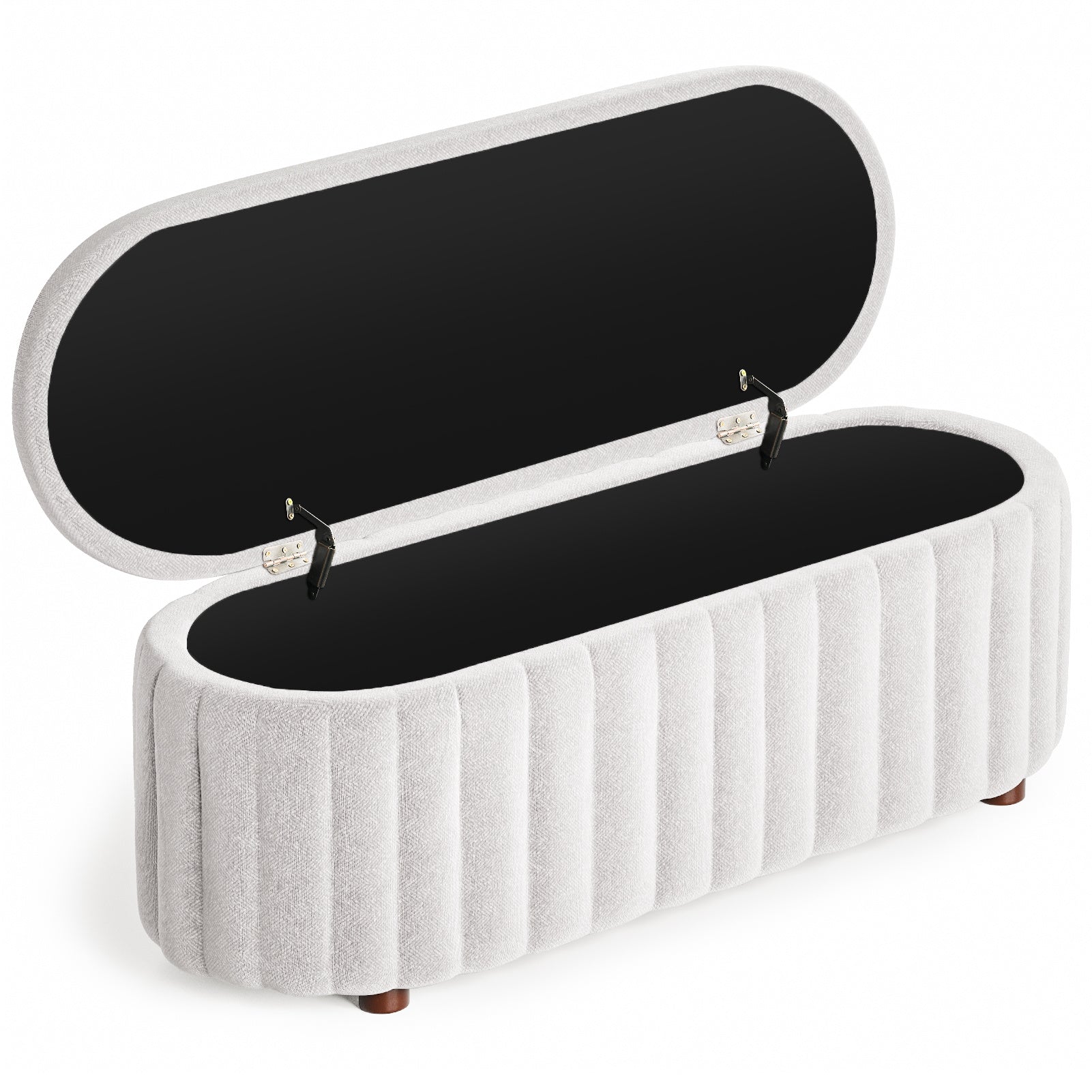 Linen Upholstered Storage Bench