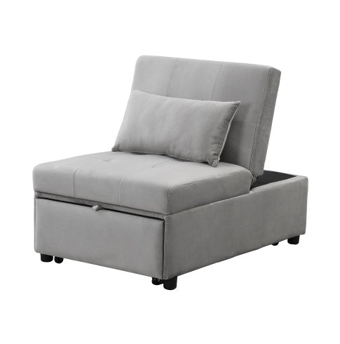 Folding Ottoman Sofa Bed Gray