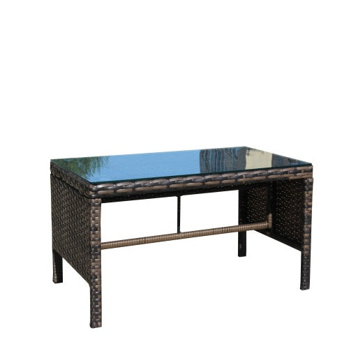 Mesa exterior Outdoor Patio Furniture 1 Coffee Table With Clear Tempered Glass
