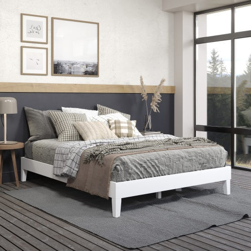 Plataforma Queen Platform Bed - White