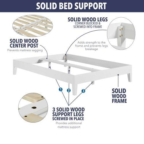 Plataforma Queen Platform Bed - White
