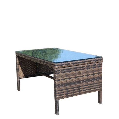 Mesa exterior Outdoor Patio Furniture 1 Coffee Table With Clear Tempered Glass