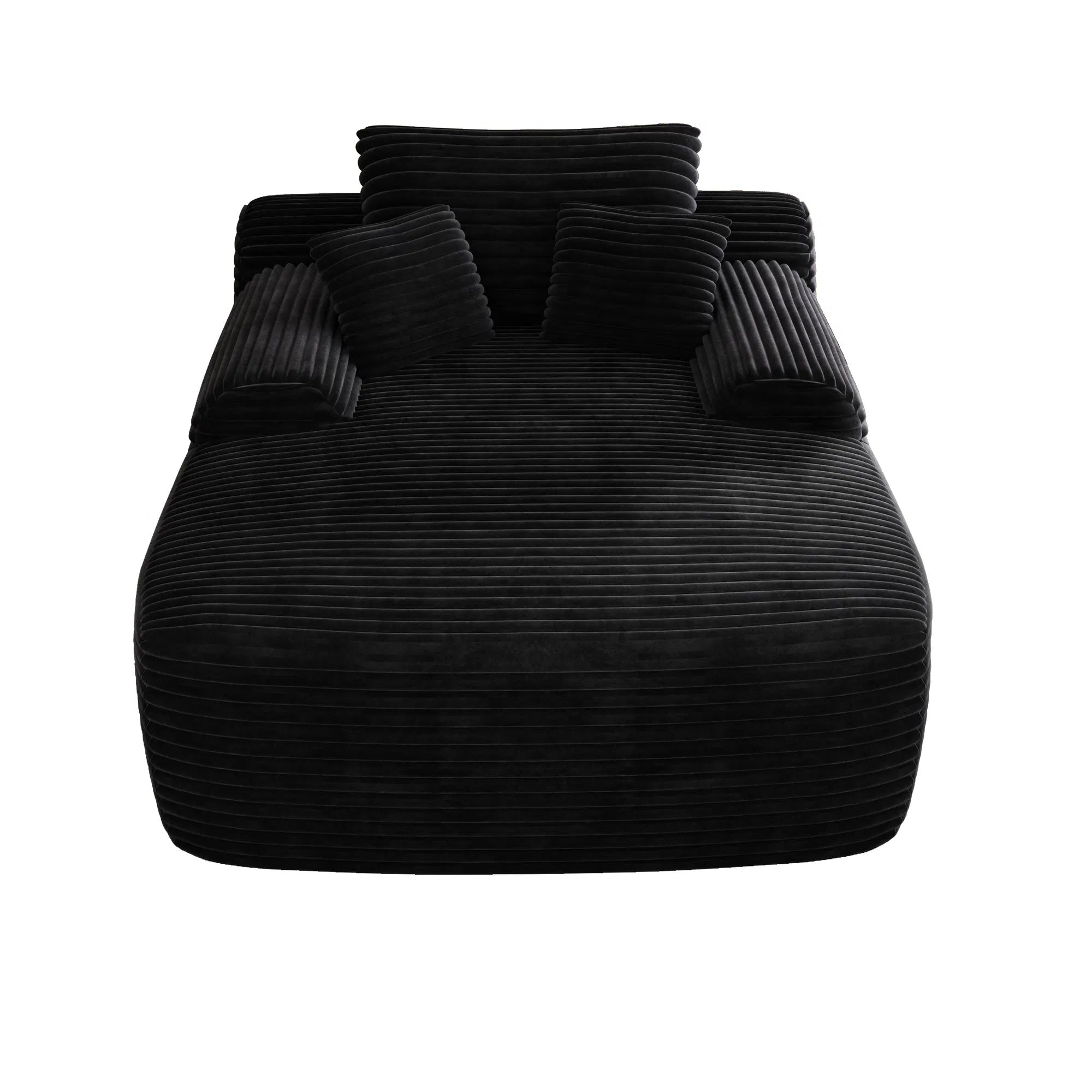 Loveseat Chaise Lounge Chair, Couches For Living Room, Oversized Upholstered Sleeper Indoor, Cloud Sofa Bed Indoor Deep Seat, No Assembly Required Corduroy Black